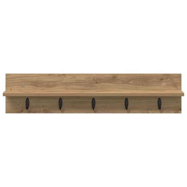 vidaXL Τοίχου Κρεμάστρα με ράφι artisan δρυς 80 x 10.5 x 18 εκ