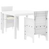 vidaXL Σέτ φαγητού για κήπο 3 pcs Λευκό Rattan Polt