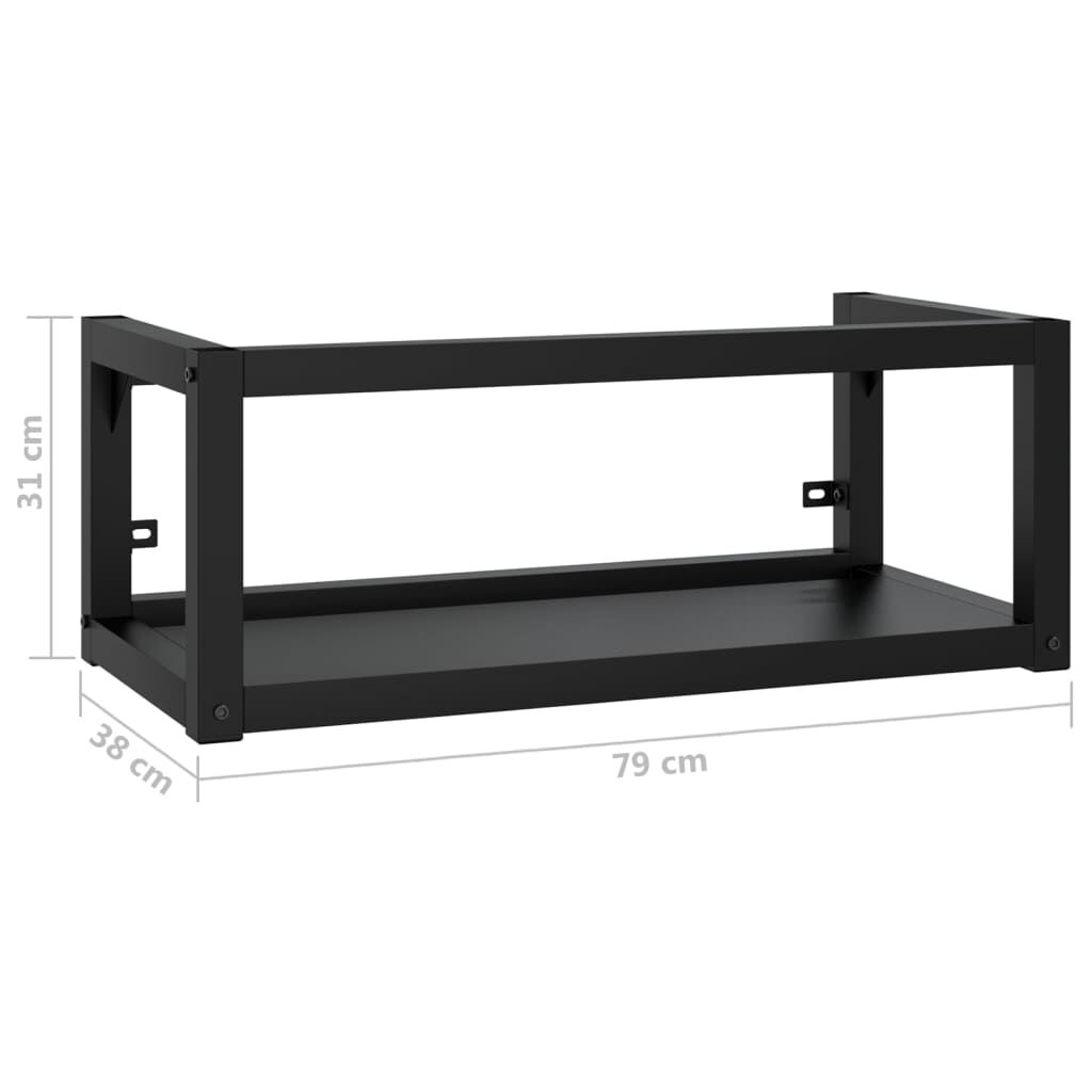 vidaXL Έπιπλο Μπάνιου Επιτοίχιο Μαύρο 79 x 38 x 31 εκ. Σιδερένιο