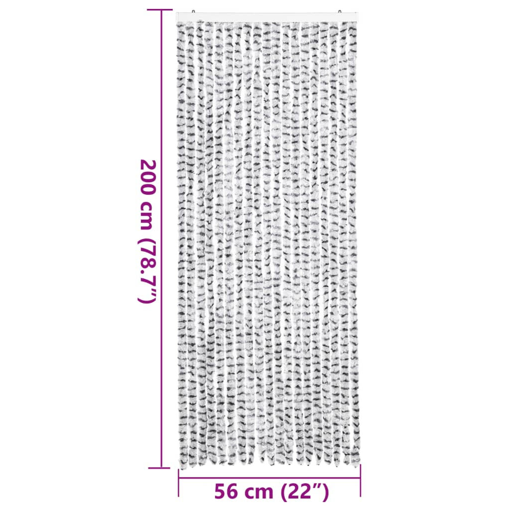 vidaXL Σήτα Εντόμων Ανοιχτό Γκρι / Σκούρο Γκρι 56 x 200 εκ. από Σενίλ