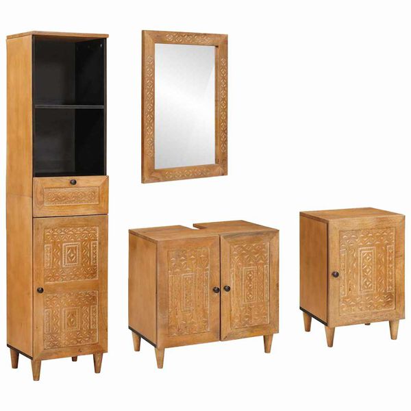 vidaXL Σετ Επίπλων Μπάνιου με συρτάρι 4 pcs Καφέ 38 x 33 x 160 εκ.