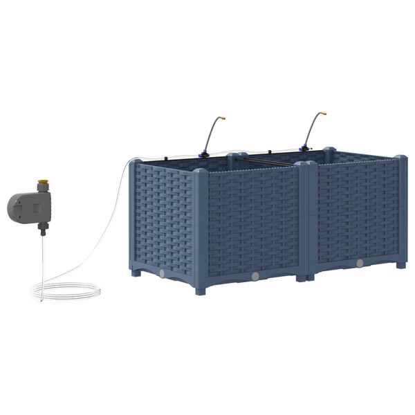 vidaXL Ζαρντινιέρες κήπου Γκρι 80 x 40 x 37.5 cm Ατσάλι