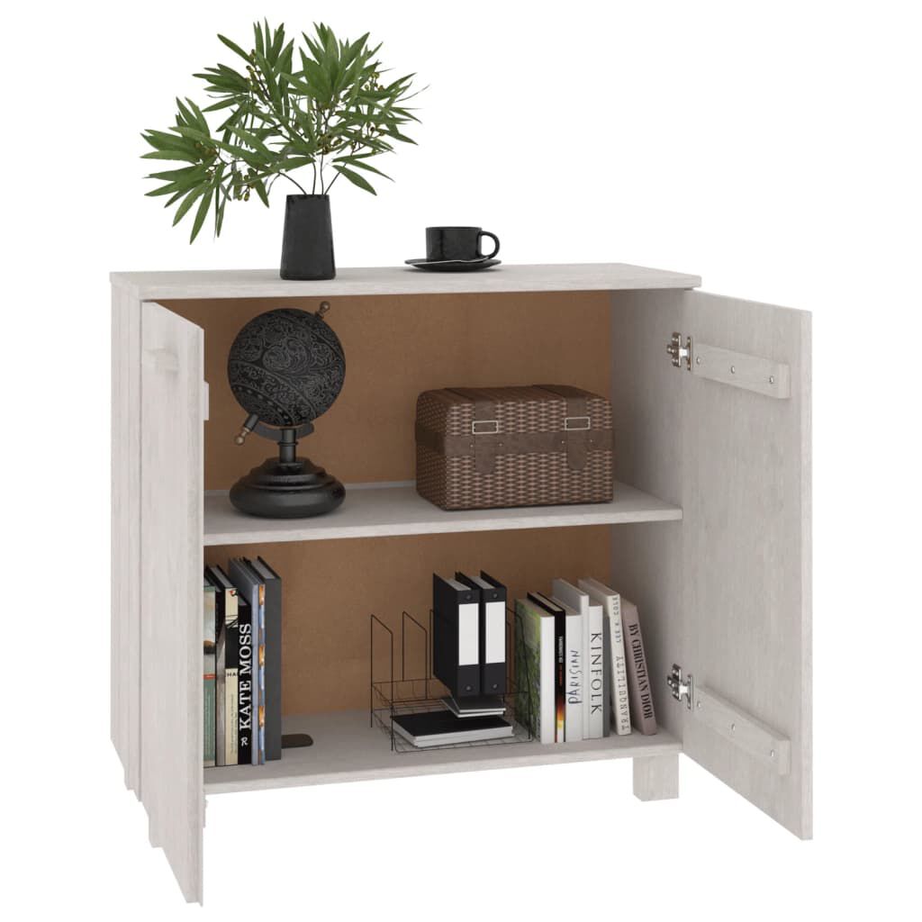 vidaXL Ντουλάπι HAMAR Λευκό 85 x 35 x 80 εκ. από Μασίφ Ξύλο Πεύκου