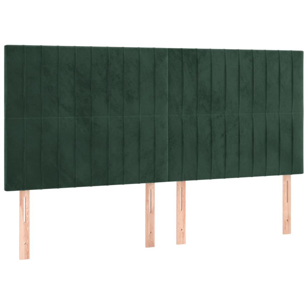 vidaXL Κρεβάτι Boxspring με Στρώμα Σκούρο Πράσινο 200x200εκ. Βελούδινο