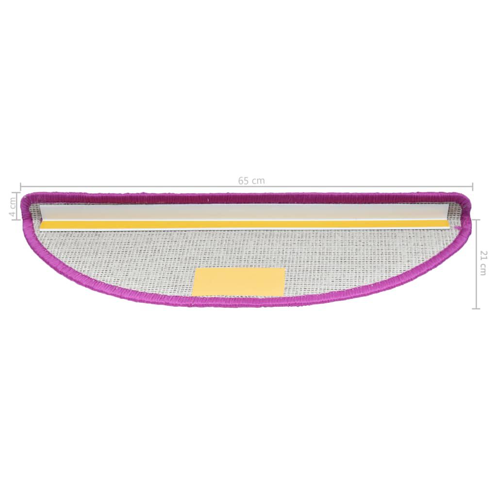 vidaXL Πατάκια Σκάλας 10 τεμ. Βιολετί 65 x 21 x 4 εκ.
