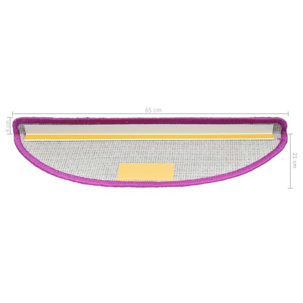 vidaXL Πατάκια Σκάλας 10 τεμ. Βιολετί 65 x 21 x 4 εκ.