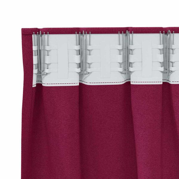 vidaXL Κουρτίνες με κουρτίνες 2 pcs Κόκκινο Πολυεστέρας
