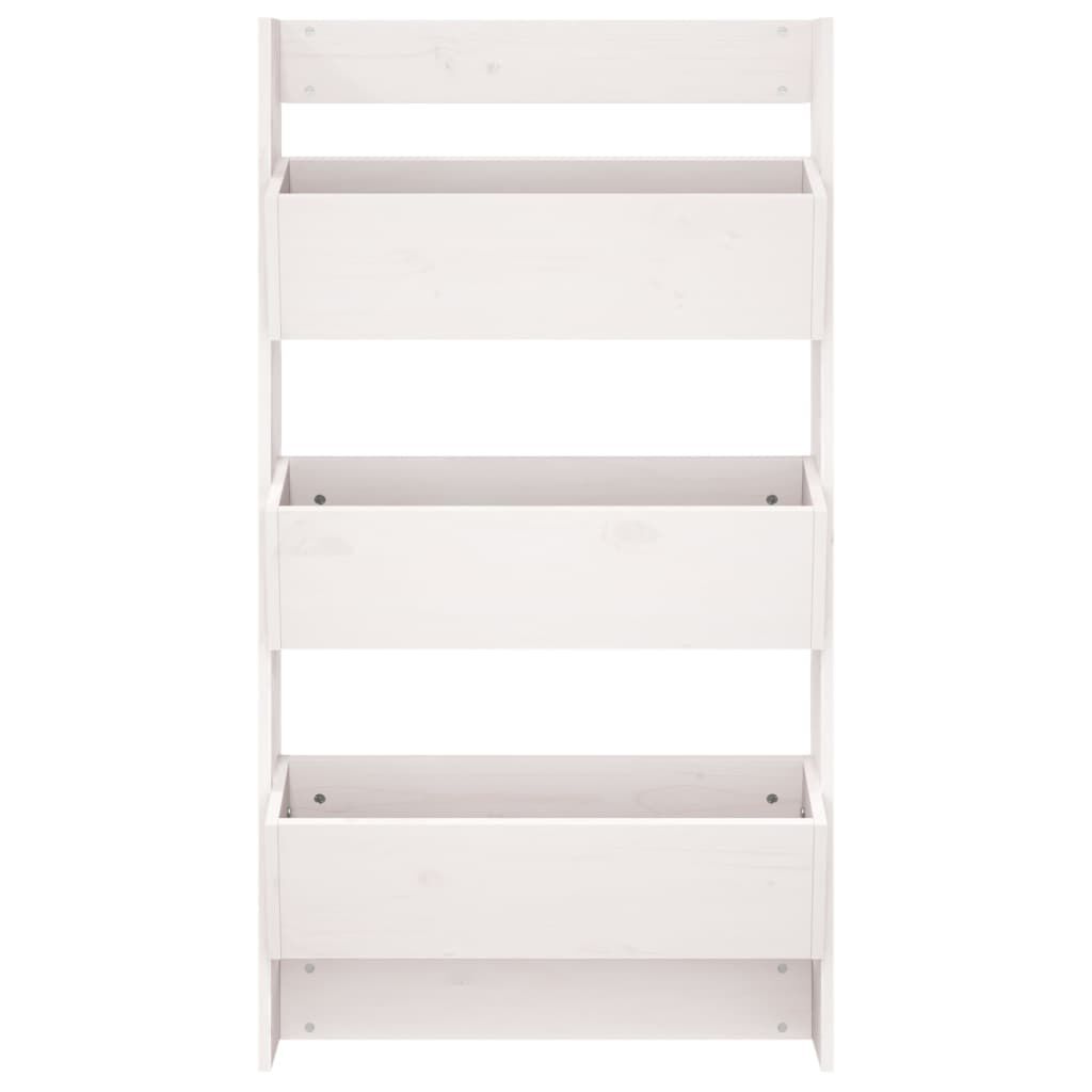 vidaXL Ζαρντινιέρα Τοίχου 3 Επιπέδων Λευκή 60x18,5x110 εκ. Μασίφ Πεύκο