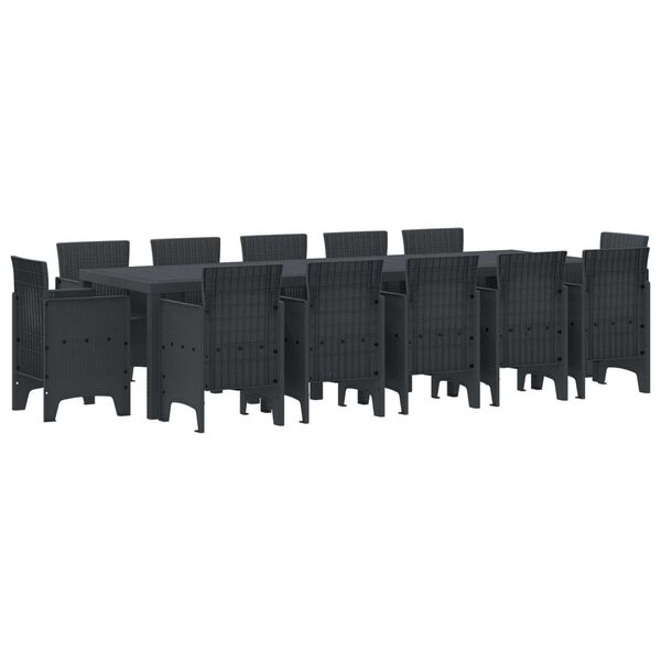 vidaXL Σέτ φαγητού για κήπο 13 pcs Ανθρακί Large Πολυράτταν