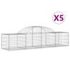 vidaXL Συρματοκιβώτια Τοξωτά 5 τεμ. 200x50x40/60 εκ. Γαλβαν. Ατσάλι