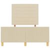 vidaXL Σκελετός Κρεβατιού με κεφαλάρι Κρεμ 120 x 190 cm ύφασμα