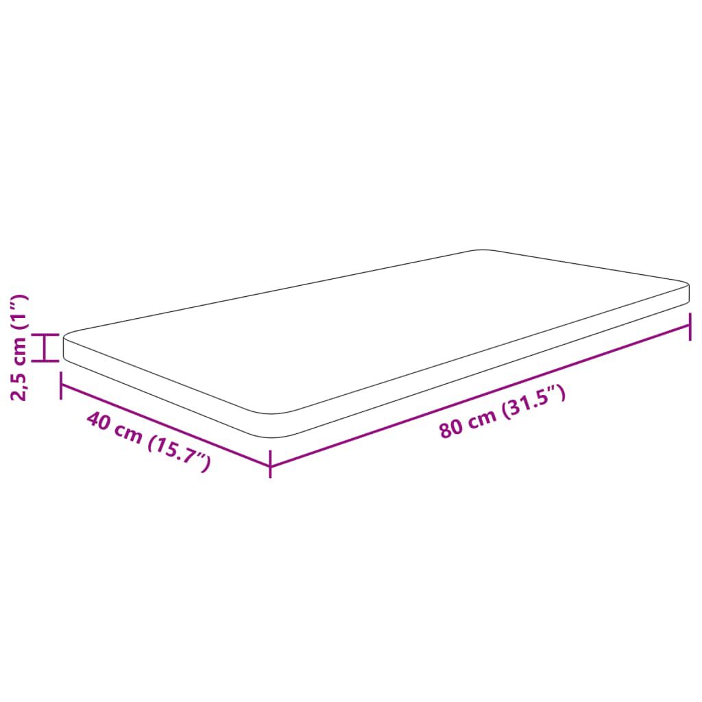 vidaXL Πάγκος Μπάνιου Σκ. Καφέ 80x40x2,5 εκ. Επεξ. Μασίφ Ξύλο