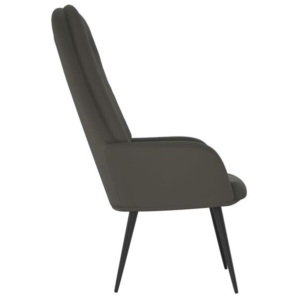 vidaXL Πολυθρόνα Relax Σκούρο Γκρι Βελούδινη