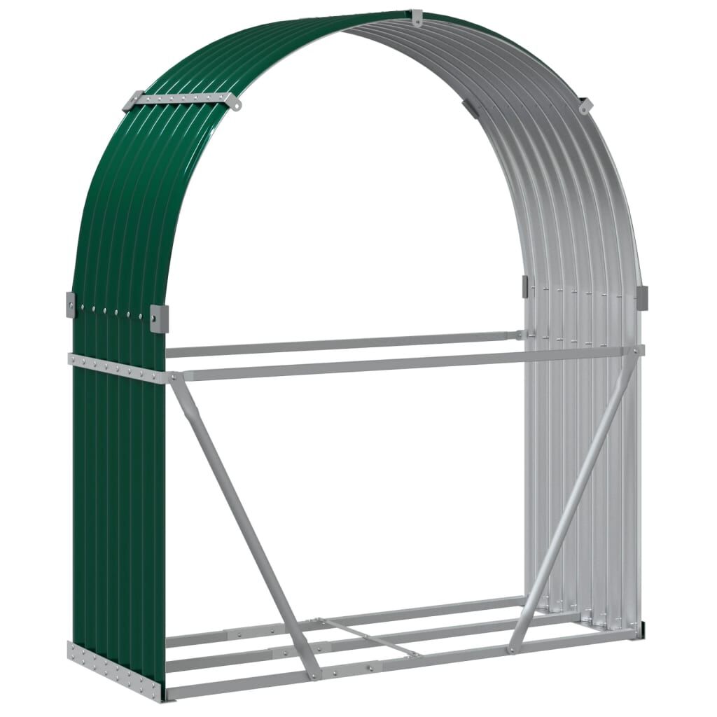 vidaXL Ξυλοθήκη Πράσινη 120 x 45 x 140 εκ. από Γαλβανισμένο Ατσάλι