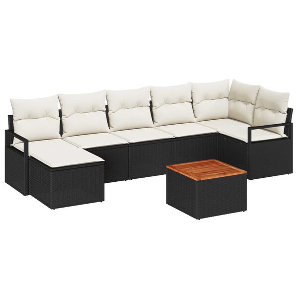 vidaXL Σετ Καναπέ Κήπου 8 pcs Μαύρο και λευκό