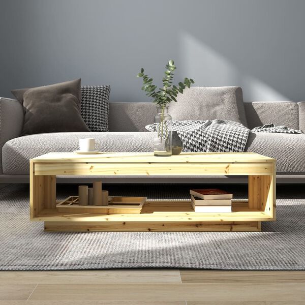 vidaXL Τραπεζάκι Σαλονιού 110 x 50 x 33,5 εκ. από Μασίφ Ξύλο Ελάτης
