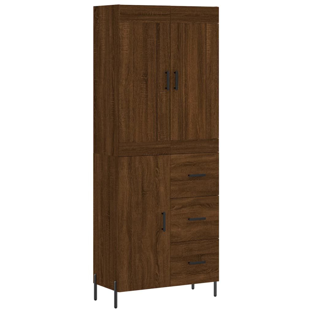 vidaXL Ντουλάπι Καφέ Δρυς 69,5 x 34 x 180 εκ. από Επεξεργασμένο Ξύλο