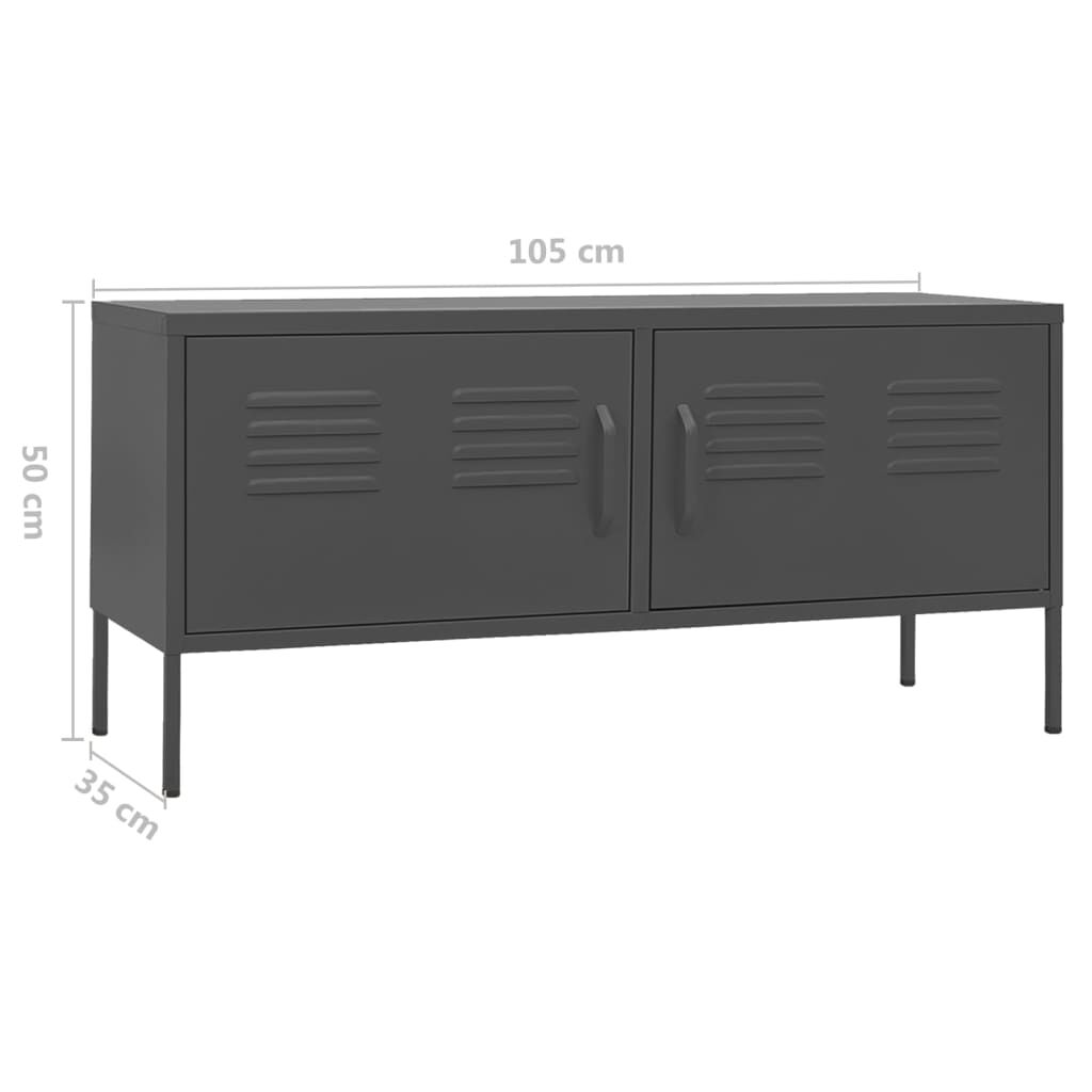 vidaXL Έπιπλο Τηλεόρασης Ανθρακί 105x35x50 εκ. από Ατσάλι