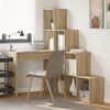 vidaXL Γωνιακό γραφείο με ράφι Sonoma Δρυς 101.5 x 149.5 x 149.5 εκ.