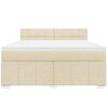 vidaXL Κρεβάτι Boxspring με Στρώμα Κρεμ 180x200 εκ. Υφασμάτινο