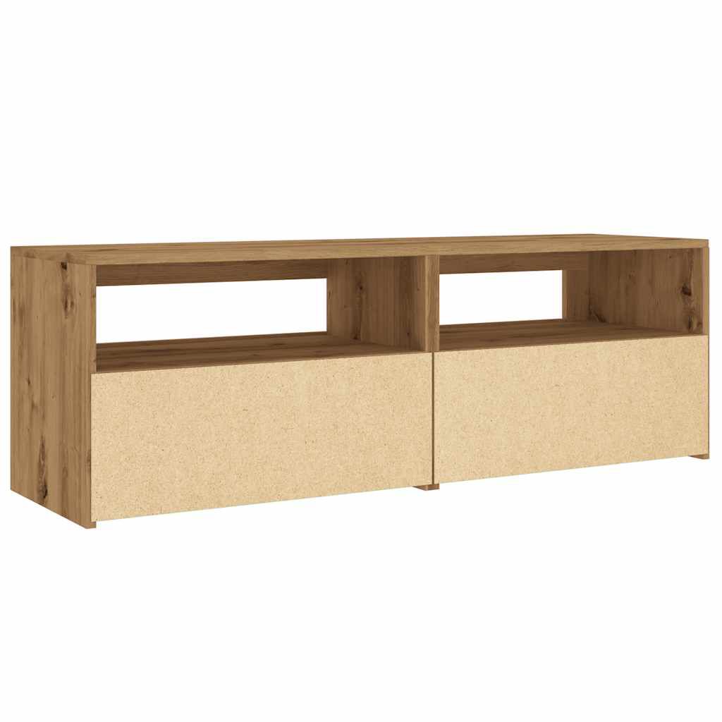 vidaXL Έπιπλο Τηλεόρασης με LED Αρτισιανή Δρυς 120x35x40 εκ Επεξ.Ξύλο