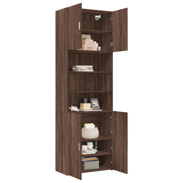 vidaXL Ντουλάπι Καφέ Δρυς 80x42,5x249 εκ. από Επεξεργασμένο Ξύλο