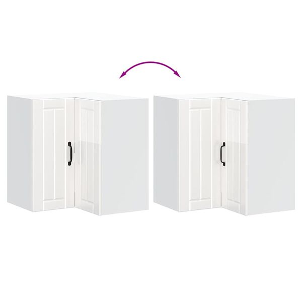 vidaXL Γωνιακό ντουλάπι τοίχου κουζίνας "Lucca" High Gloss White