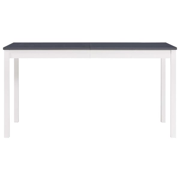 vidaXL Τραπεζαρία Λευκή / Γκρι 140 x 70 x 73 εκ. από Ξύλο Πεύκου