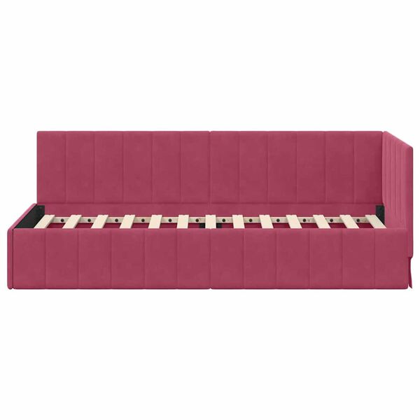vidaXL Κρεβάτι Γωνίας με κεφαλάρι Μπορντό 80 x 200 cm Βελούδο