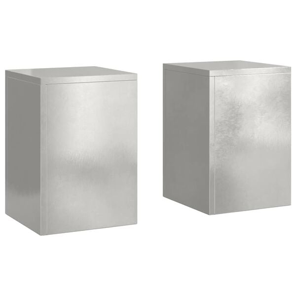 vidaXL Στήριξη φυτών 2 pcs Ασημί 24 x 24 x 35 εκ. Ανοξείδωτο ατσάλι