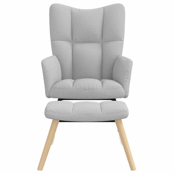 vidaXL Κουνιστή καρέκλα με υποπόδιο Cloud Grey Fabric