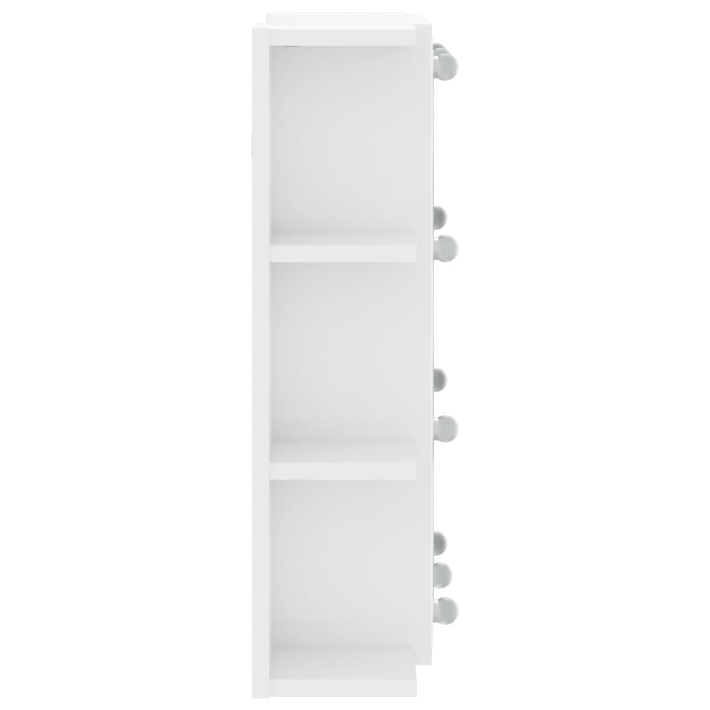 vidaXL Έπιπλο Καθρέπτη με LED Γυαλιστερό Λευκό 70 x 16,5 x 60 εκ.
