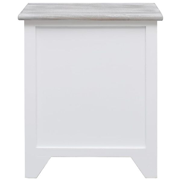 vidaXL Κομοδίνο Λευκό 38 x 28 x 45 εκ. από Ξύλο Παυλώνιας