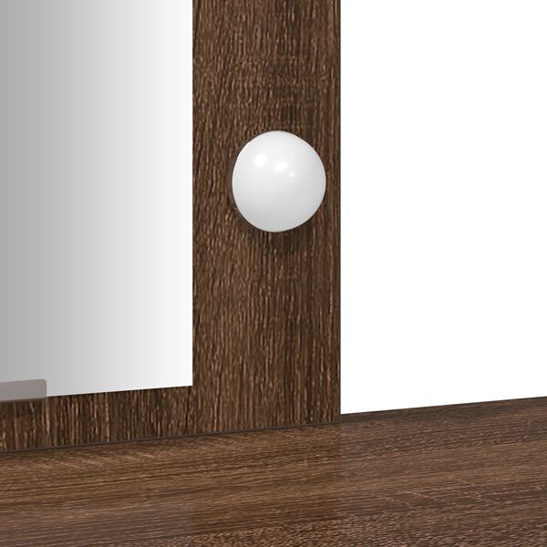 vidaXL Τουαλέτα με LED Φώτα Καφέ Δρυς 102x33x135 εκ.