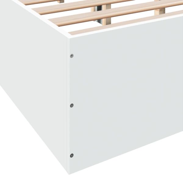 vidaXL Πλαίσιο Κρεβατιού Λευκό 135x190 εκ. από Επεξεργασμένο Ξύλο