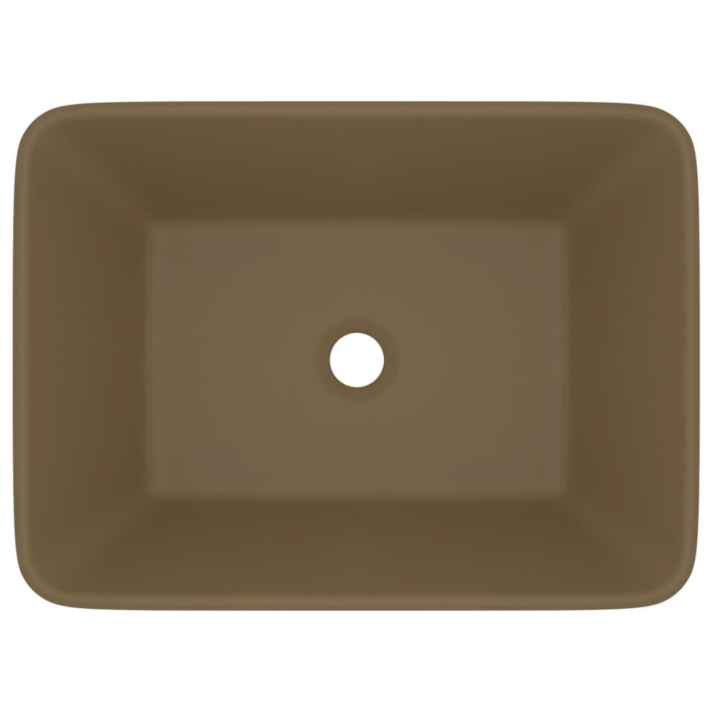 vidaXL Νιπτήρας Πολυτελής Κρεμ Ματ 41 x 30 x 12 εκ. Κεραμικός