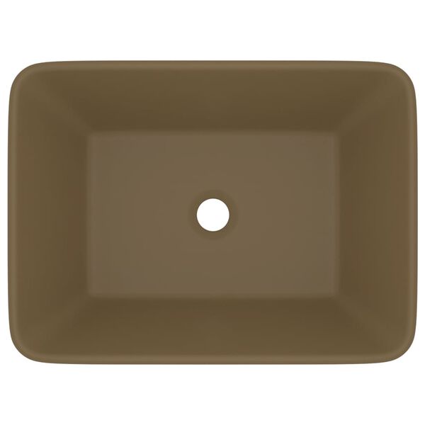 vidaXL Νιπτήρας Πολυτελής Κρεμ Ματ 41 x 30 x 12 εκ. Κεραμικός