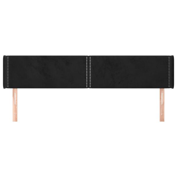 vidaXL Κεφαλάρι με Πτερύγια Μαύρο 183x16x78/88 εκ. Βελούδινο