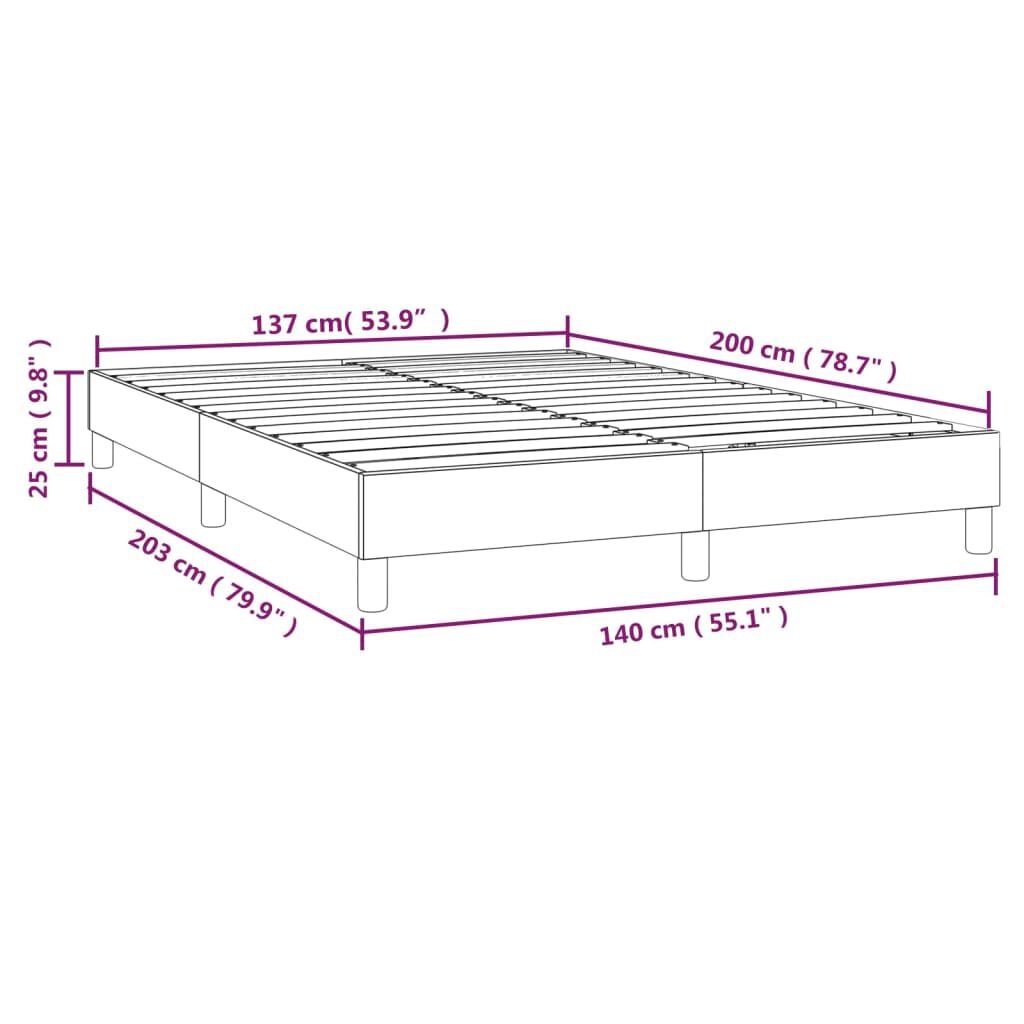 vidaXL Σκελετός Κρεβατιού Χωρίς Στρώμα Μαύρο 140x200 εκ.Υφασμάτινο