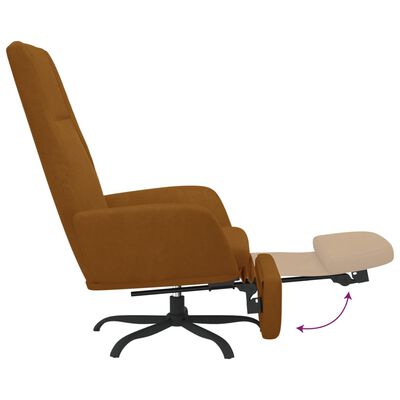 vidaXL Πολυθρόνα Relax με Υποπόδιο Καφέ Βελούδινη