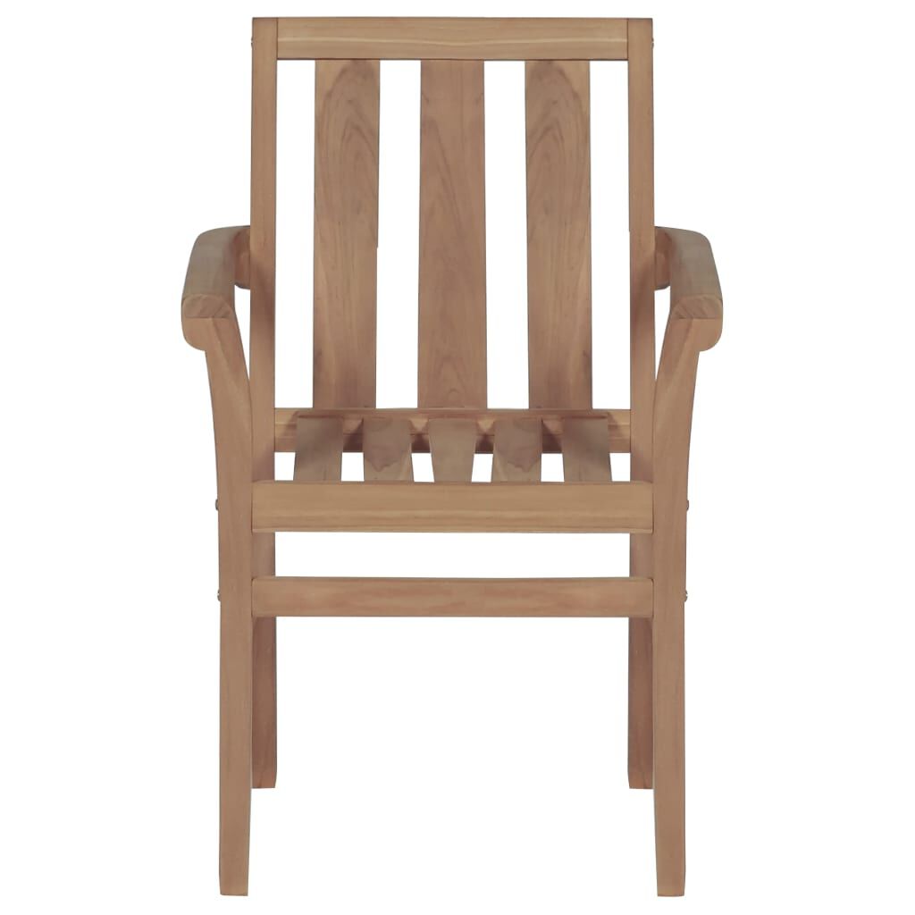 vidaXL Καρέκλες Κήπου 2 τεμ. Μασίφ Ξύλο Teak με Κόκκινα Καρό Μαξιλάρια