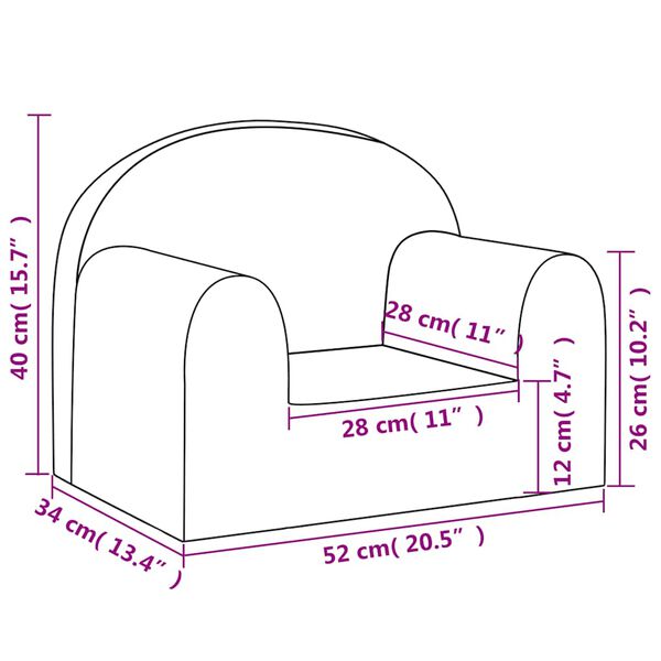 vidaXL Παιδικός καναπές Cream Soft Plush