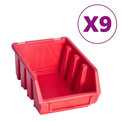 vidaXL Κουτιά Αποθήκευσης Σετ 103 τεμ. Κόκκινα/Μαύρα με Πάνελ Τοίχου