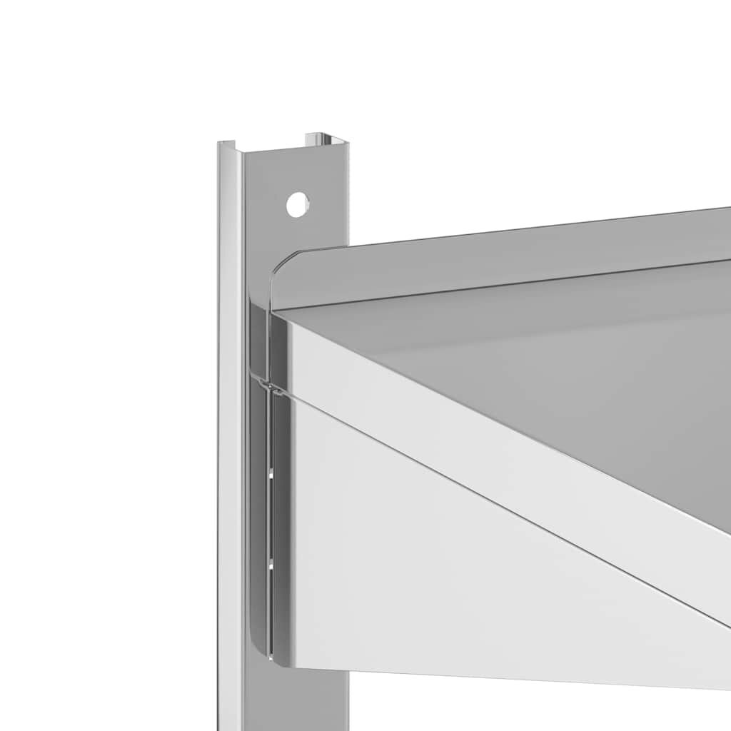 vidaXL Ράφι Τοίχου 2 Επιπ. Ασημί 50x23,5x48 εκ. Ανοξείδωτο Ατσάλι