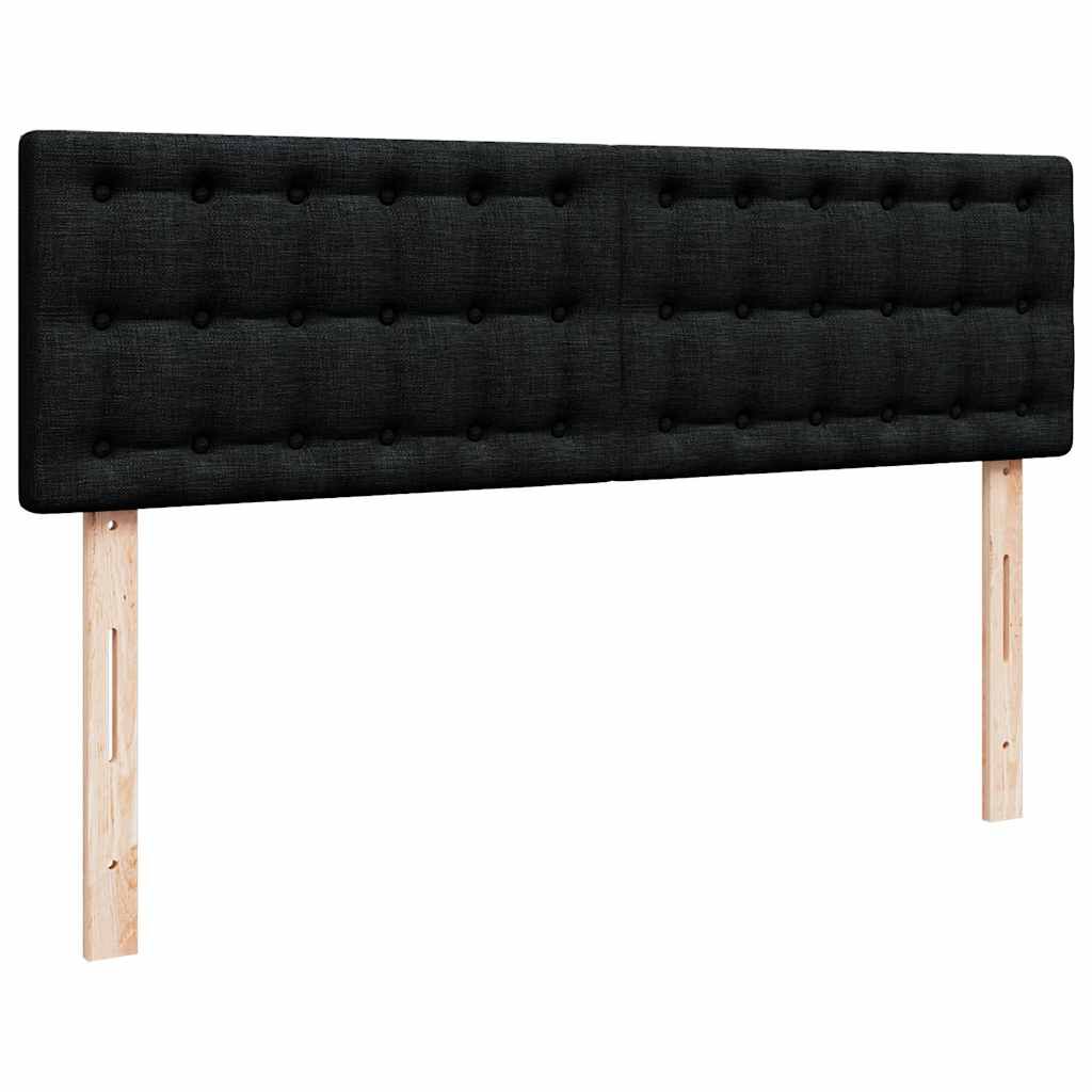 vidaXL Οθωμανικό κρεβάτι με στρώμα Μαύρο 140x190cm Ύφασμα