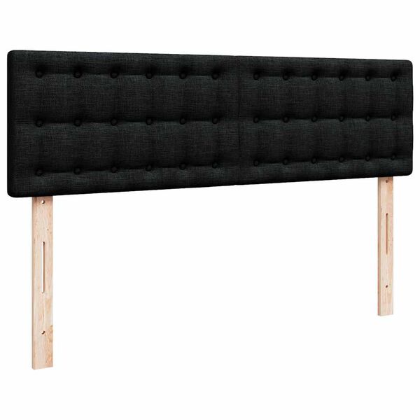 vidaXL Οθωμανικό κρεβάτι με στρώμα Μαύρο 140x190cm Ύφασμα