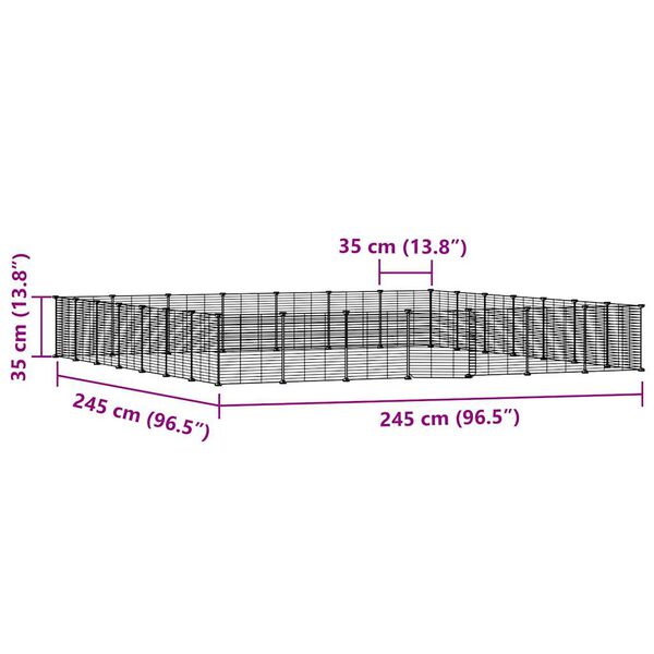vidaXL Κλουβί Κατοικίδιων με 28 Πάνελ + Πόρτα Μαύρο 35 x 35εκ Ατσάλινο