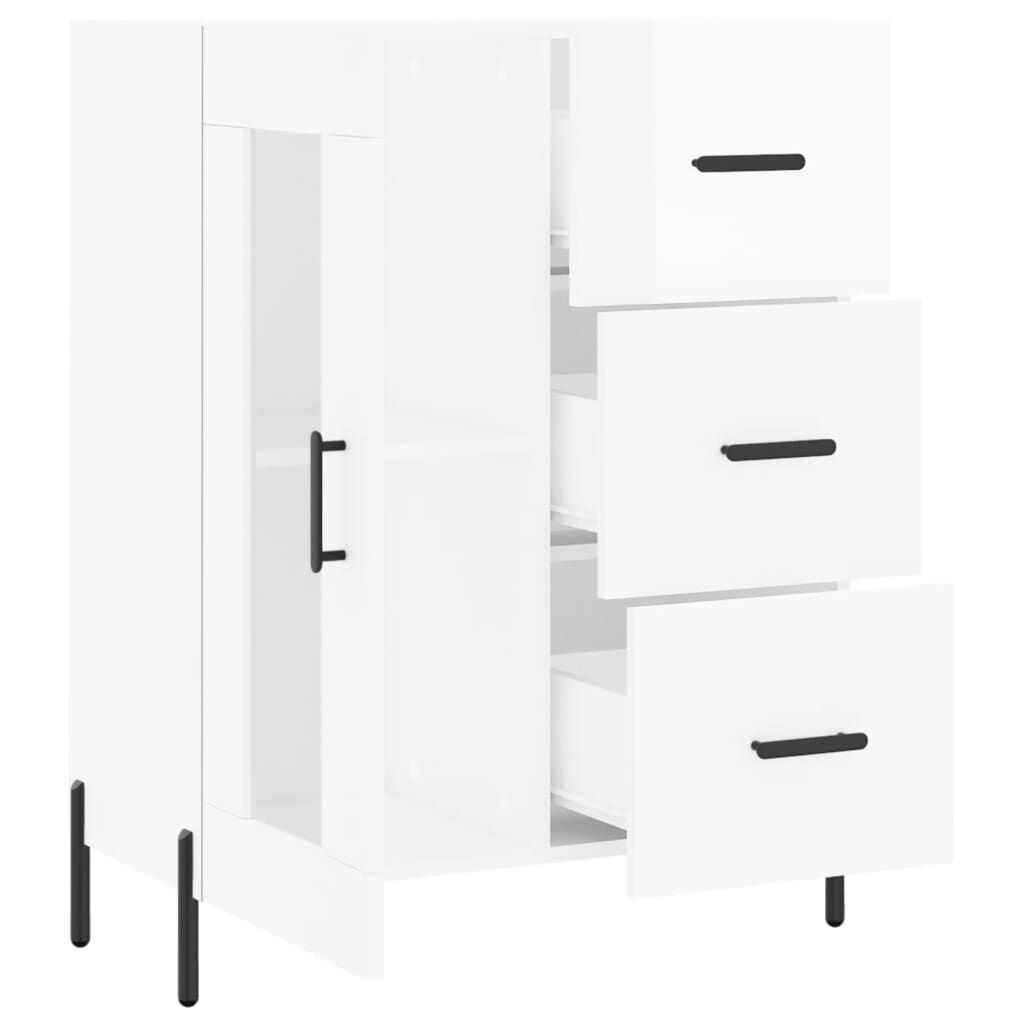 vidaXL Ντουλάπι Γυαλιστερό Λευκό 69,5x34x90 εκ. Επεξεργασμένο Ξύλο