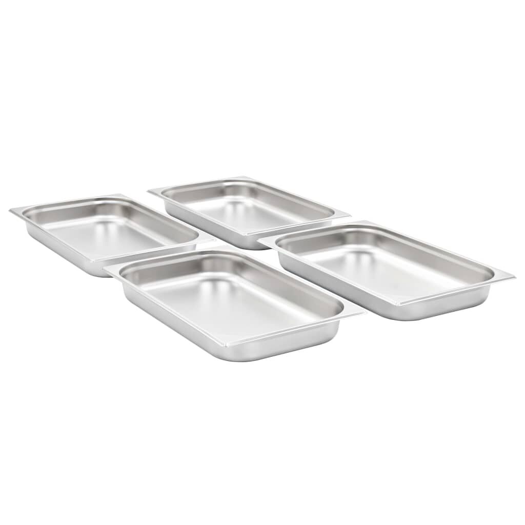 vidaXL Λεκάνες Gastronorm 4 τεμ. GN 1/1 65 χιλ. από Ανοξείδωτο Ατσάλι