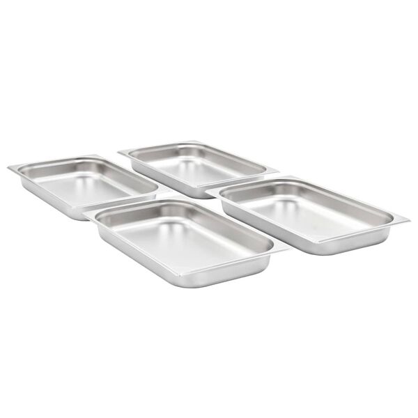 vidaXL Λεκάνες Gastronorm 4 τεμ. GN 1/1 65 χιλ. από Ανοξείδωτο Ατσάλι